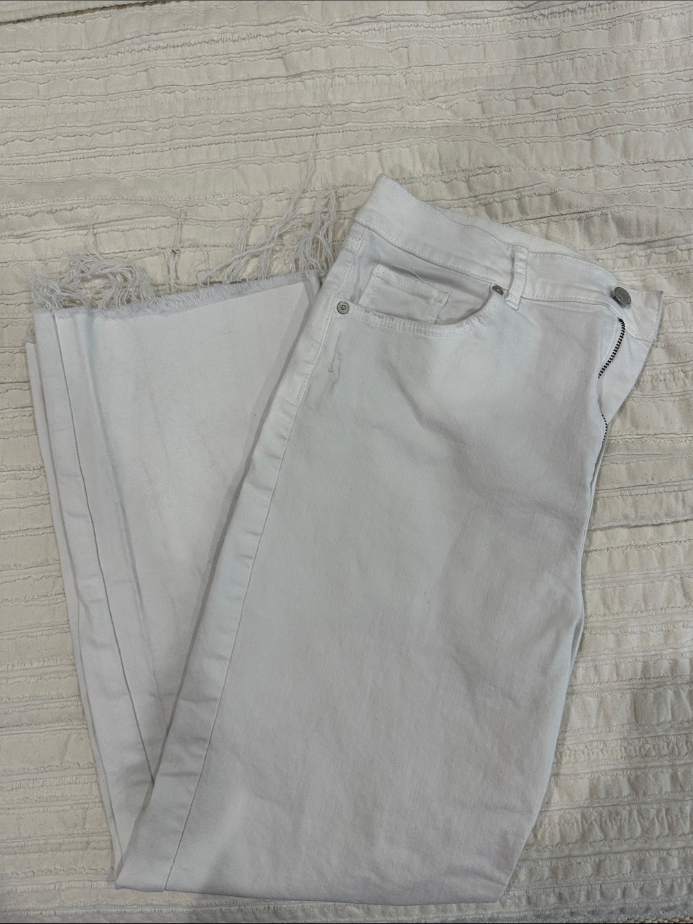 LOFT White Wide-Leg High-Rise Jeans